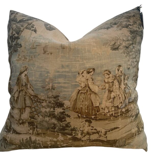 Carolyn Toile Throw Pillow with Feather Insert