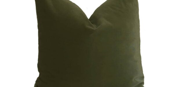 Plush Velvet Pillow Cover - Olive