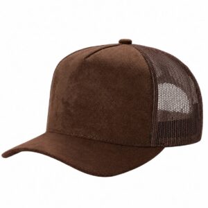 SUM-PK6>5PANEL Suede Front and Mesh Back Caps 6pcs/pack