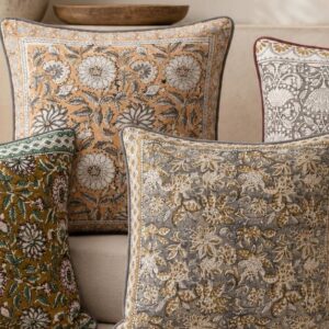 Artisan Accent Pillow Cover - Decorative Cotton Cushion  Cover (20x20) For Office Chair