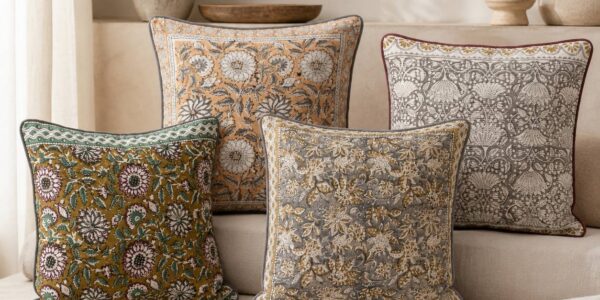 Artisan Accent Pillow Cover - Decorative Cotton Cushion  Cover (20x20) For Office Chair